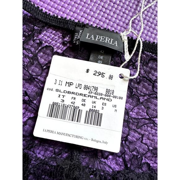 $295 La Perla Panties Lace Silk Brazilian Underwear Black Brief US M Lingerie - Picture 6 of 8